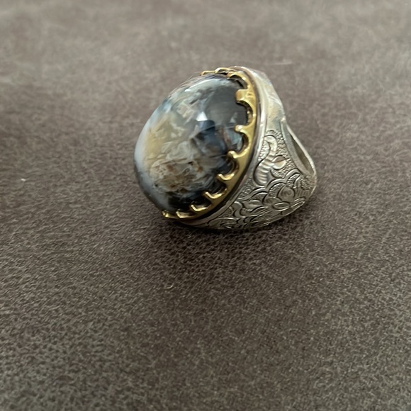 925 silver ring with unique stone from the Middle East - Picture 2 of 8